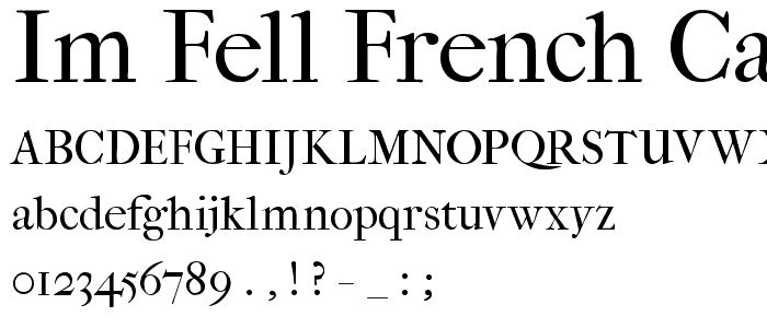 IM FELL French Canon Roman font